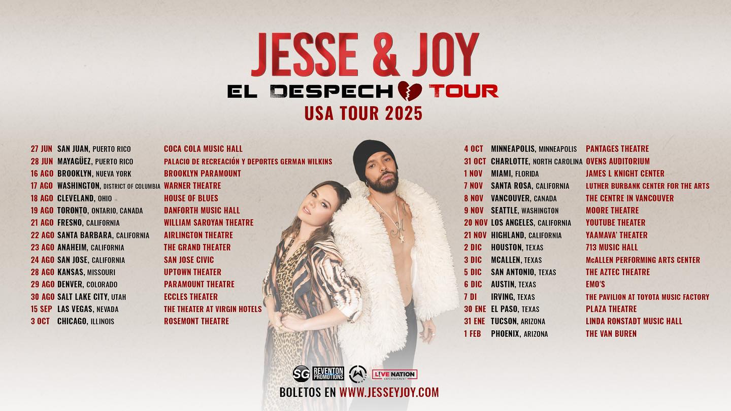 Jesse & Joy El Despecho Tour Poster 2025