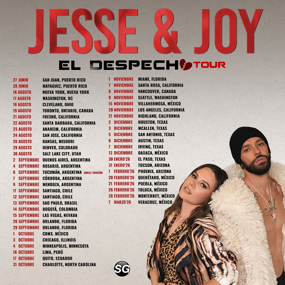 Jesse & Joy El Despecho Tour Poster 2026